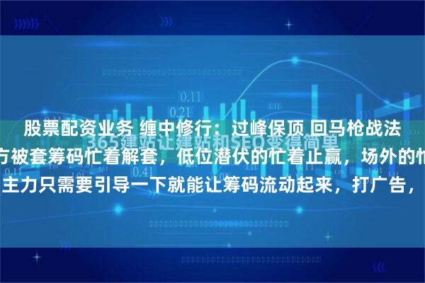 股票配资业务 缠中修行：过峰保顶 回马枪战法：涨停突破后放量，上方被套筹码忙着解套，低位潜伏的忙着止赢，场外的忙着追涨打突破，主力只需要引导一下就能让筹码流动起来，打广告，聚人气，就可以加快吸筹的速度，然后通...