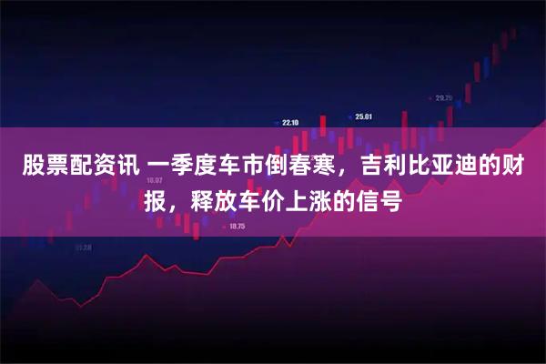 股票配资讯 一季度车市倒春寒，吉利比亚迪的财报，释放车价上涨的信号